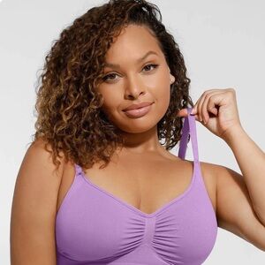 Feeling Girl lot of 3 wireless bras BLACK CREAM AND LILAC new with tags! Size XL